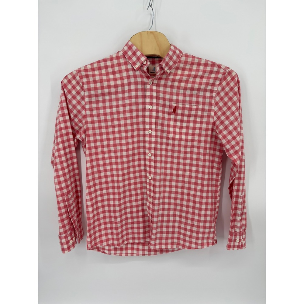 johnnie-O Hangin Out Mens Large Red White Gingham Button Down Shirt JMWL3140 - Picture 9 of 11
